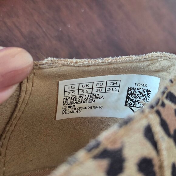 Toms US Womens Sz 7.5 Julie Leopard Flats Casual Shoes Animal Print Office - Picture 6 of 9